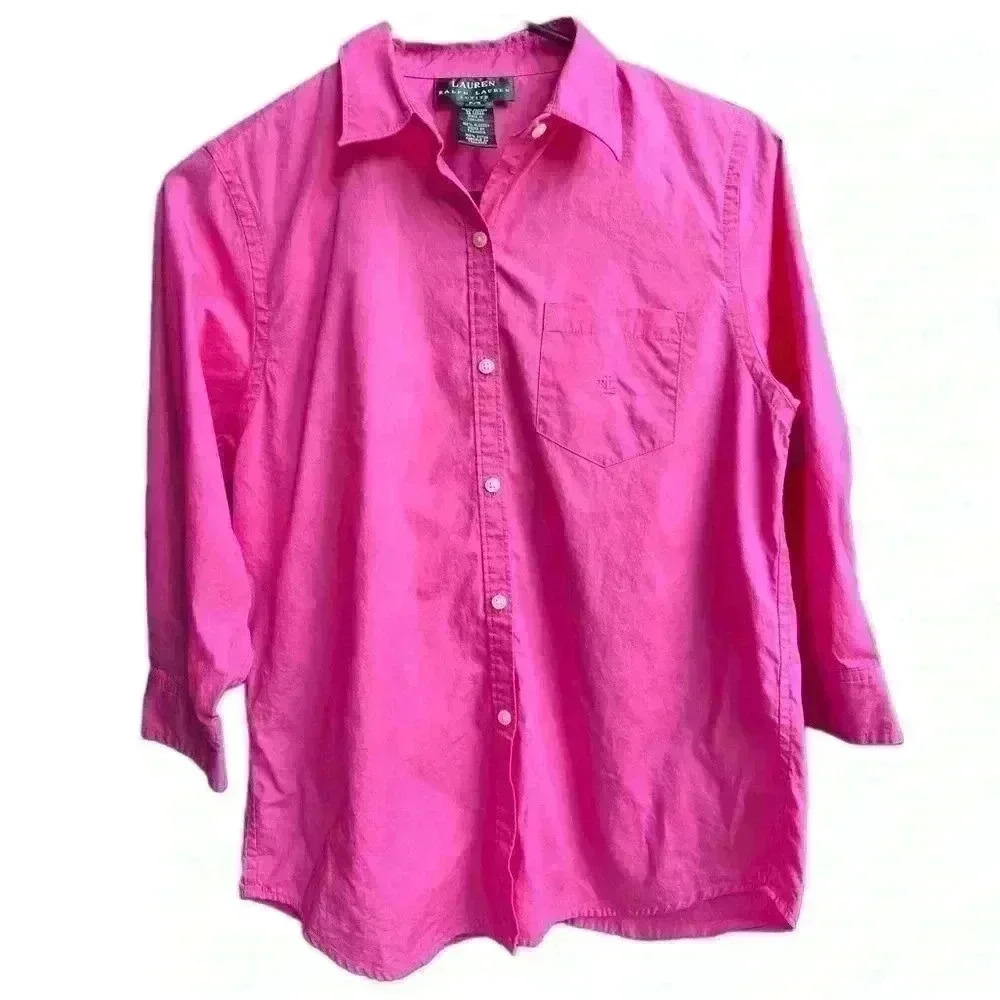 Lauren Ralph Lauren Pink Button down shirt petite sz S/P